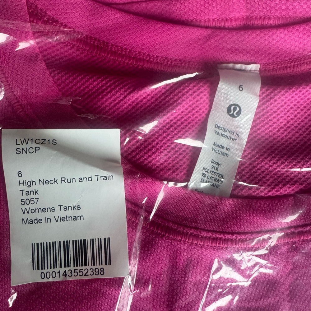 lululemon athletica Pink High Neck Run and Train Tank NWT